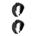 thumbnail image 4 of Sonducket Diademas para el cabello con lazo, diadema étnica con nudo torcido, diadema con bordado de encaje, cuentas brillantes, diademas ajustables para Type2 NO2 Sonducket CBP236024, 4 of 6