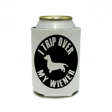 I TRIP OVER MY WIENER DACHSHUND Can Cooler Drink Insulator Beverage Insulated (Best Cooler For Road Trips)