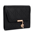 thumbnail image 6 of UTO Small Wallet for Women PU Leather Leaf Pendant Bifold Purse Card Holder Zipper Pocket Short Wallet(Black), 6 of 7