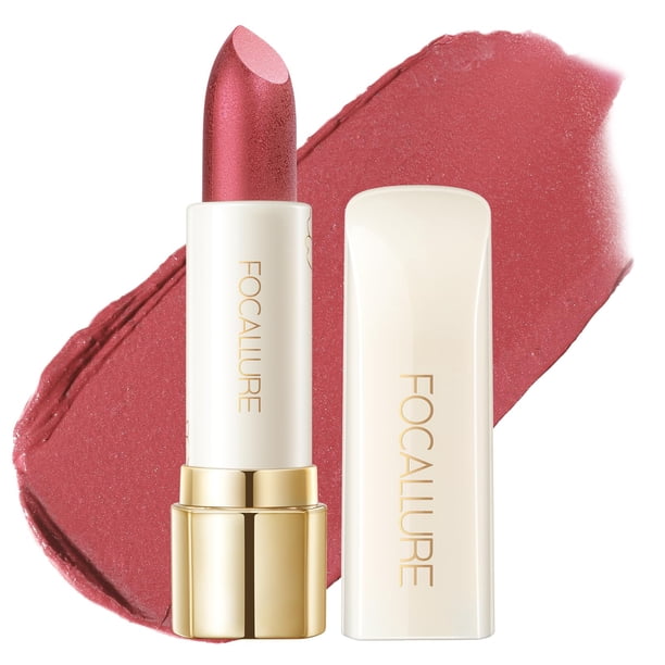 FOCALLURE Lápiz labial hidratante brillante, acabado perlado, bálsamo labial hidratante con color, textura cremosa, tinte labial de alta pigmentación de larga duración, un solo bocado