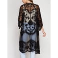 thumbnail image 4 of Txlixc Cardigan de playa casual para mujeres, 3 / 4 mangas bordadas transparentes Txlixc moda, 4 of 6