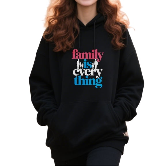 Graphic Family Family Hoodie for Men and Women, Unisex Pullover Hooded Sweatshirt, Comfortable Cotton Poly Blend, Casual Everyday Wear