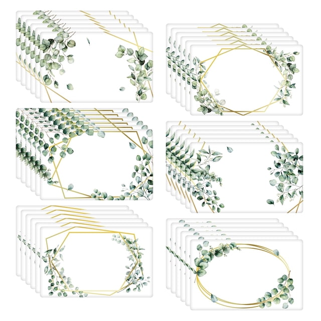 Placas de identificación Henoyso Eucalyptus, 108 unidades, autoadhesivas