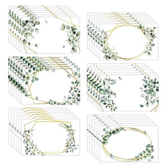Placas de identificación Henoyso Eucalyptus, 108 unidades, autoadhesivas