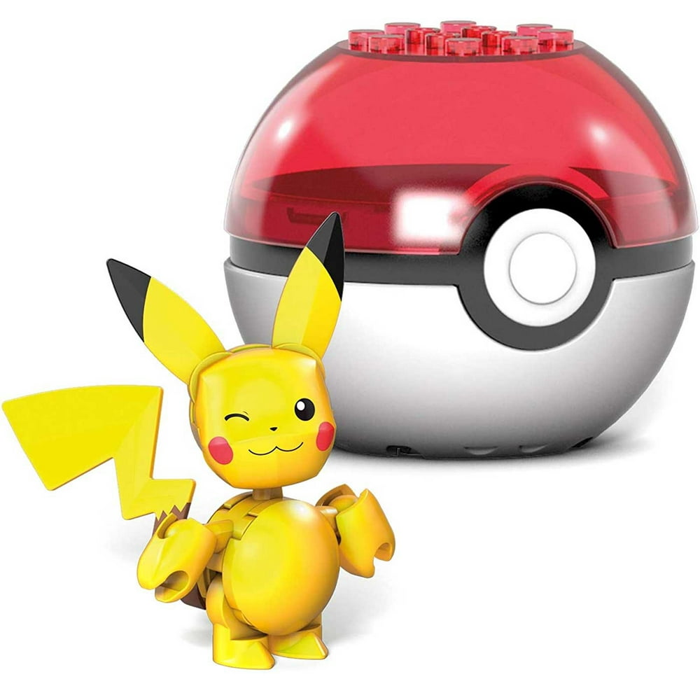 mega construx pokémon build and show pikachu evolution trio construction set