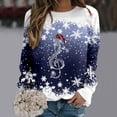 thumbnail image 2 of Fgnfyis Christmas Sweatshirts Casual Treble Print Long Sleeve Crewneck Pullover Soft Women's Sweatshirt, 2 of 4