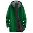 thumbnail image 3 of Long Winter Coats for Women Long Sleeve Plain Fleece Lined Zip Up Hooded Jacket with Pockets Outerwear, 3 of 6