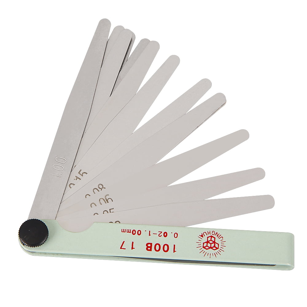 100mm 0.01- 1.0mm Thickness Metric Feeler Gauge 17 Blades Stainless Steel Gauge for Gap Valve Measure Tool ,Easy to Use