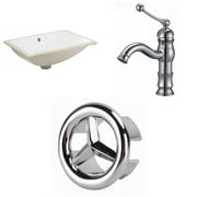 American Imaginations AI-26653 20.75 in. Rectangle Undermount Sink Set in White - Chrome Hardware