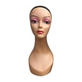 thumbnail image 1 of HILABEE Female Bald Mannequin Head Manikin Head Stand Smooth Stable Base Display Pink, 1 of 9
