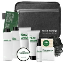 Rinse & Robust Valentines Day Spa Gift Sets for Men, 9PCS Herbal Bath & Body Set for Fathers Day, anniversary