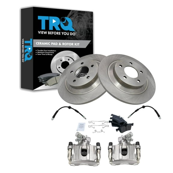 TRQ Rear Ceramic Brake Pad & Rotor Kit Fits Select 2007-2008 Mazda 5