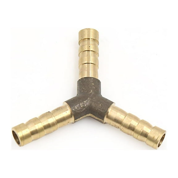 Unique Bargains 6mm Diameter Brass Straight Tee Y Shape Fuel Hose Tube Connector Joiner Adapter