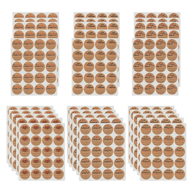 600 etiquetas adhesivas para frascos y sobres, etiquetas adhesivas para conservas de San Valentín, sellos 6 patrón