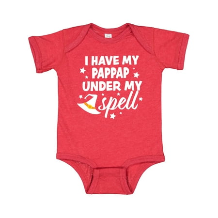 

Inktastic I Have My Pappap Under My Spell with Cute Witch Hat Gift Baby Boy or Baby Girl Bodysuit
