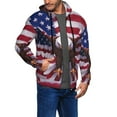 thumbnail image 2 of Uemuo USA Eagle with Spread Wings for Men's Fashion Full-zip Hoodies & Sweatshirts with Kangaroo Pocket, Zip-up Hooded Sweatshirt, Moisture Wicking & Breathable-X-Large, 2 of 5