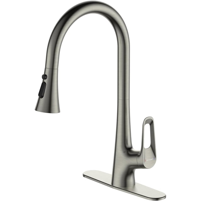 Ruvida Kitchen Faucets,Brushed Nickel Kitchen Faucet,Kitchen Faucet with Pull Down Sprayer,Kitchen Sink Faucet Suitable for RV Farmhouse Camper Laundry Wet Bar