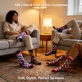 thumbnail image 4 of TELOLY 5Pairs Boot Socks for Women,Mid-Calf Style Womens Crew Socks,Four Seasons Long Socks,Combination2, 4 of 6