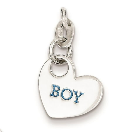 925 Sterling Silver Polished Enamel Boy Charm Pendant