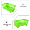 thumbnail image 4 of Organizador de Cocina Escurridor de Platos y Cubiertos con Bandeja de Drenaje Verde Mediano para Vajilla Tazones y Biberones Almacenamiento Seguro y Práctico, 4 of 9