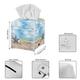 thumbnail image 5 of ZUXONGSY Beach Starfish Square Tissue Box Covers PU Leather Tissue Box Cover Modern PU Leather Tissue Box Holder Easy to Clean Facial Paper Organizer Washroom Decor, 5 of 7