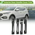 thumbnail image 2 of Cubierta de manija de puerta exterior trim delantera izquierda, delantera derecha, trasera izquierda, trasera derecha para Hyundai Santa Fe 2024-2025 fibra de carbono negra ABS, 2 of 7