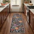 thumbnail image 4 of GENIMO 5'x7' Area Rug for Living Room, Machine Washable Non Slip Low Pile Rug for Bedroom Dining Room, Modern Floral, Dusty Black, 4 of 7