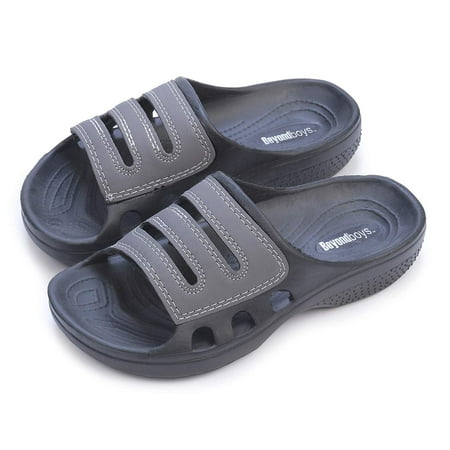 

Pupeez Boys Slide Sandals Black/Grey
