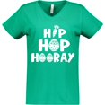 thumbnail image 3 of Inktastic Easter Hip Hop Hooray with Eggs and Carrot Women's V-Neck T-Shirt, 3 of 5