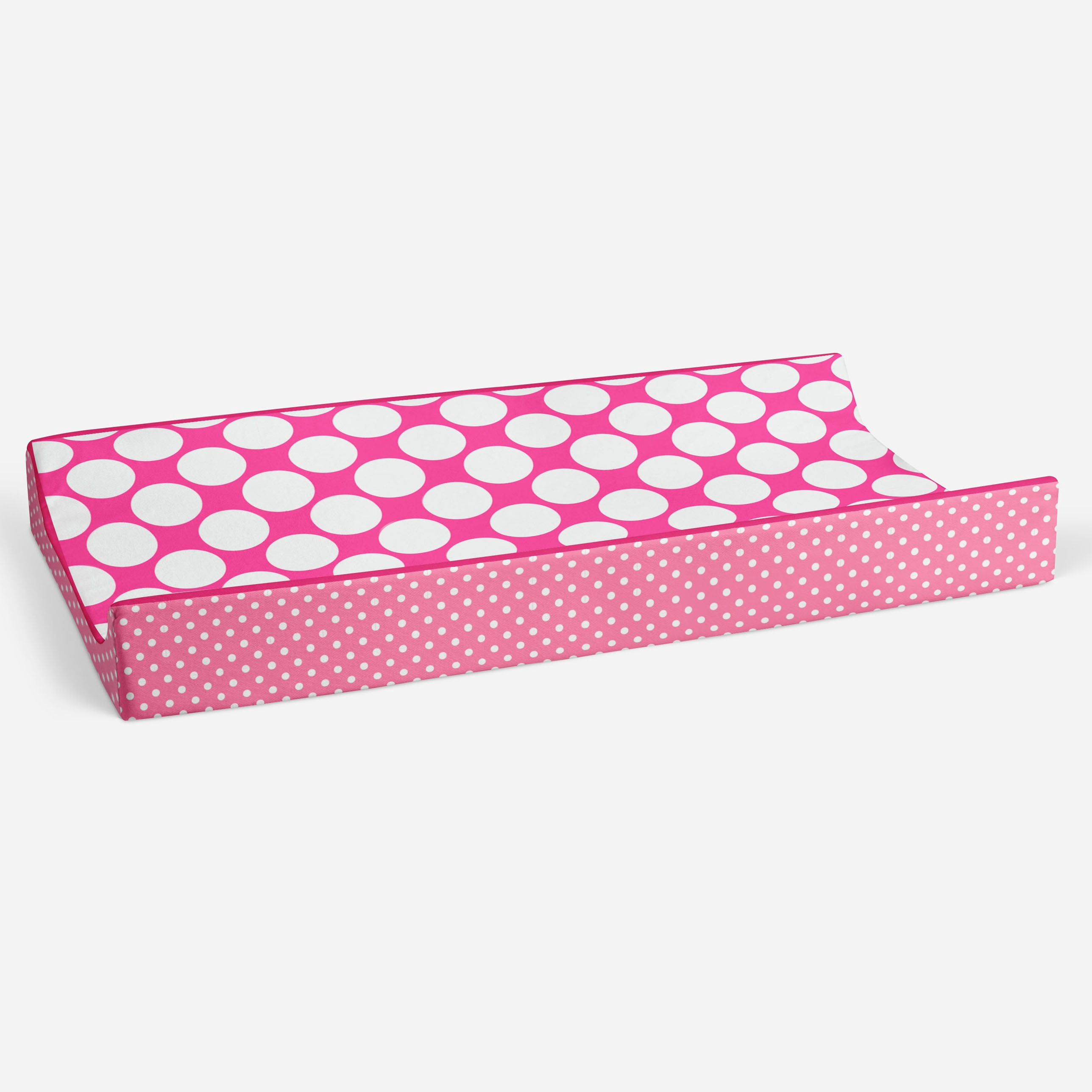 Bacati - Mix N Match Chevron/Dots Pink Girls Quilted Changing Pad Cover