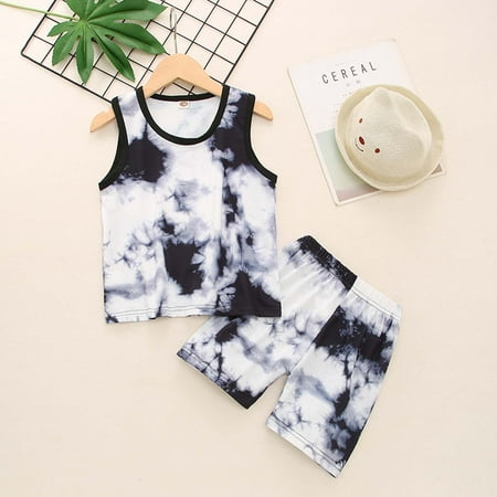 

Simplmasygenix Children s Day Kids Bodysuit Clearance Toddler Kids Baby Boys Girls Summer Tie-dye Vest Shorts Clothes Set