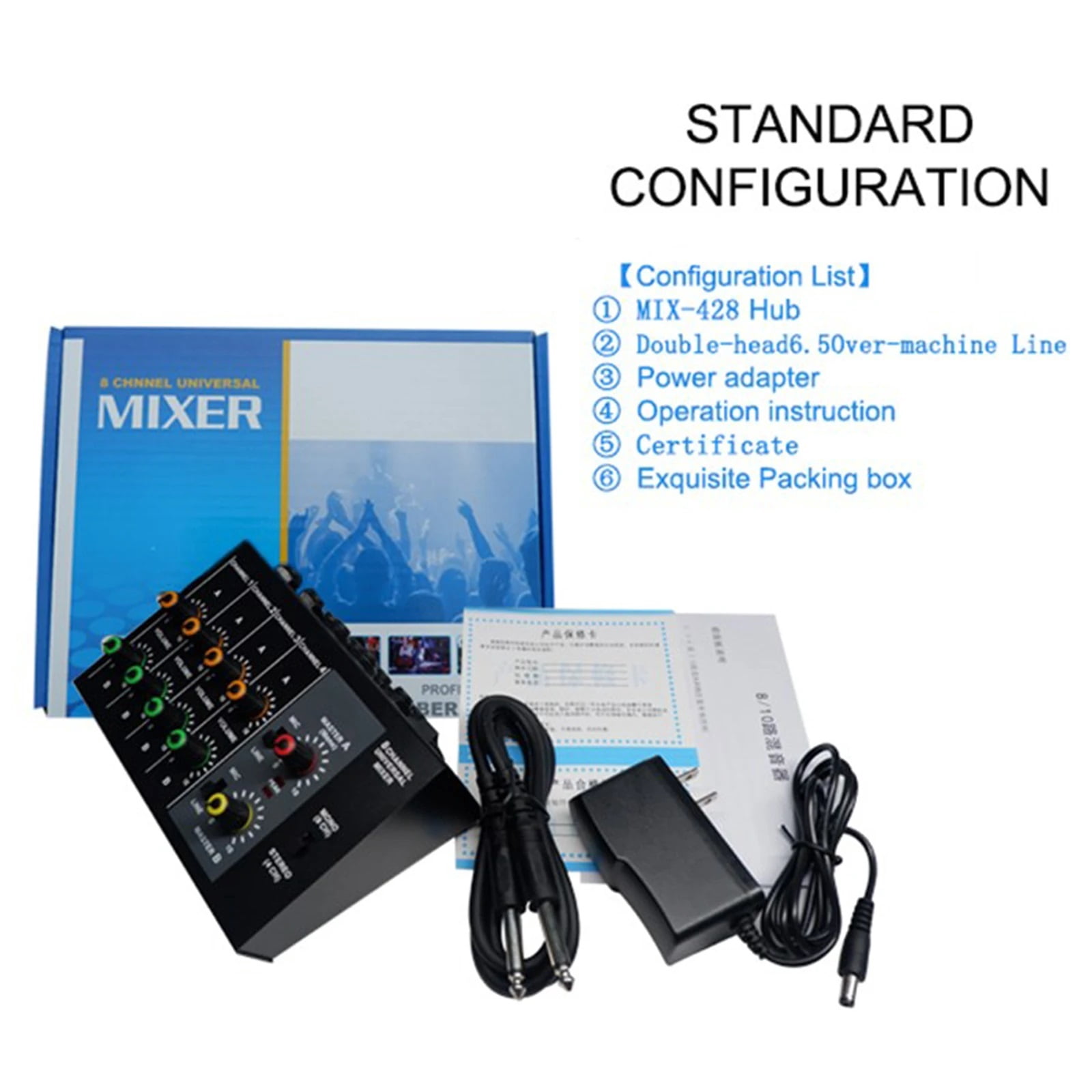 Professional Aud-io Mixer Portable Comp t Small Mixer Sound Board Console for Studio Recording Bar Home ,Precision Control