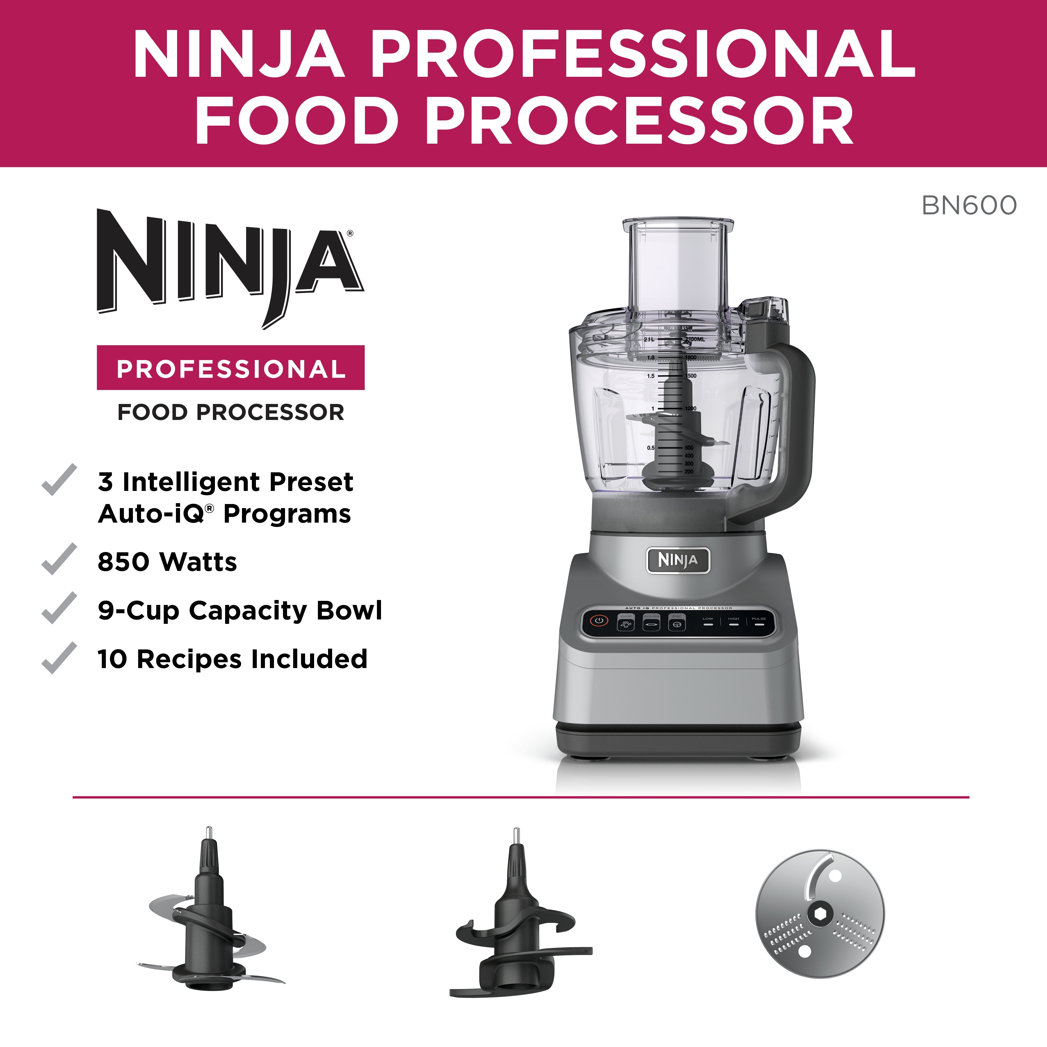 Ninja NN100UK Ultimate Chopper, Blender & Mini Food Processor with Auto iQ  [Energy Class A+] 220 volts NOT FOR USA