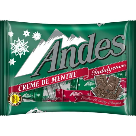 Andes, Crème de Menthe Mint Chocolates, 7.04oz. Peanut Free, Gluten Free. Contains Milk.