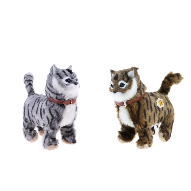 2 piezas de juguete animal de peluche electrónico para mascotas con ación de gato Miao - Juguetes para yotijar Figura de música rellena