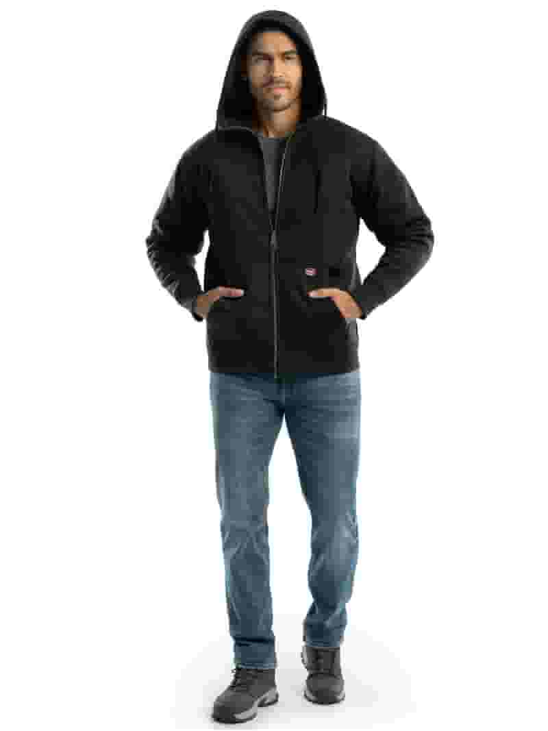 最安価格 Full-Zip Men's Workwear Wrangler Fleece Jacket Work Hooded WorkUtility&SafetyClothing