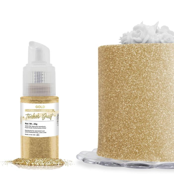 BAKELL Gold Edible Glitter Spray Pump, (25g) TINKER DUST Edible