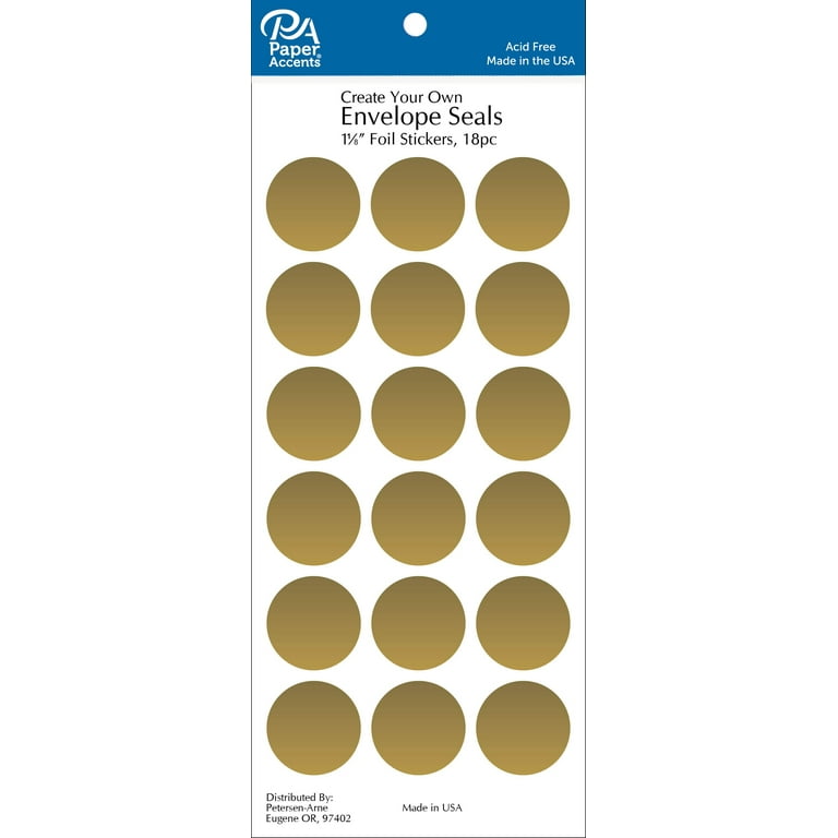 Envelope Seals 1 1/8 18pc Gold Foil 