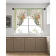 thumbnail image 4 of Swag Curtains, Spring Summer Flower Floral Rose Vase Buffalo Plaid Beige Cyan Rod Pocket Kitchen Curtains Valances Tier Curtains Swag Valance Curtains for Bedroom Living Room 36" x 45", 2 Panels, 4 of 6