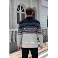 thumbnail image 5 of COOFANDY Mens Quarter Zip Pullover Sweaters Casual Slim Fit Knit Texture Sweater Fair Isle Pattern, 5 of 8