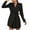 Black, variant on Efsteb Formal Dresses for Women Evening Party Evening Dress Formal Comfortable Fall Long Sleeve Dresses Temperament Pleated Bandage Blazer Dress V-neck Solid Color Dresses Khaki S