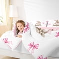thumbnail image 4 of Erosebridal Kawaii Rabbit 7-Piece Bedding Comforter Set For Kids,Pink Coquette Bow King Bedding Sets For Girls,Pink Reversible, 4 of 7