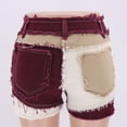 thumbnail image 6 of Leesechin Women's Shorts Juniors Shorts Jean Capris Pocket Splicing Jeans Denim Pants Female Hole Bottom Casual Shorts, 6 of 9
