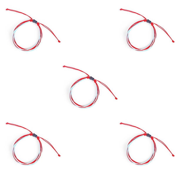 Sonducket trenzada Joyas estéticas multicolores Accesorios de mujer universales únicos y cómodos para niñas adolescentes Rojo + azul rojo + azul 5Conjunto