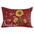 thumbnail image 2 of Red Sunshine Sunflower Throw Pillow Cover, Pillowcase Protectors with Zipper, Breathable Decorative Lumbar Pillow Case Cover, Pastoral Bees Farmhouse Floral Pillow Shams for Couch Sofa 16x24Inch, 2 of 8