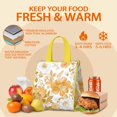 thumbnail image 5 of Pioneer Flower Floral Print Pattern Insulated Lunch Bag for Women & Adults,Large Portable Soft Cooler Lunch Bag,Thermal Food Storage Tote with Pearl Cotton,8.66L,8.75x5.75x9.5 Inch, 5 of 6
