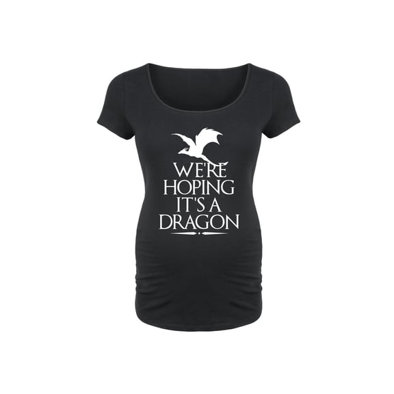 Bloom Maternity - We're Hoping Its A Dragon - Maternity Scoop Neck T-Shirt