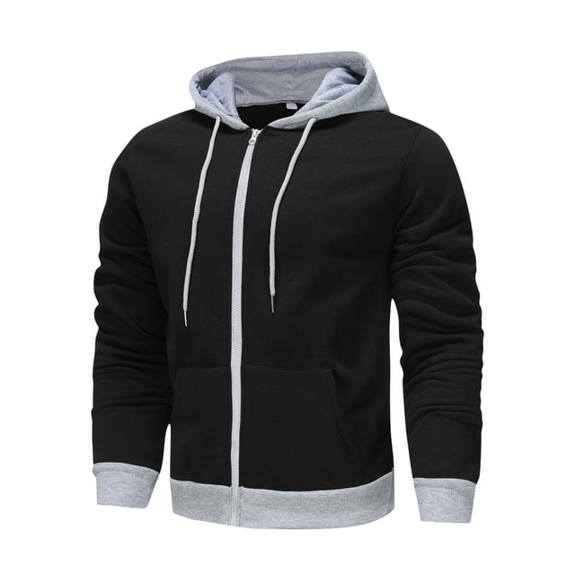 Men's Casual Camouflage Sports Sweatshirt Long Sleeve Zipper Hooded Jacket Coat L
