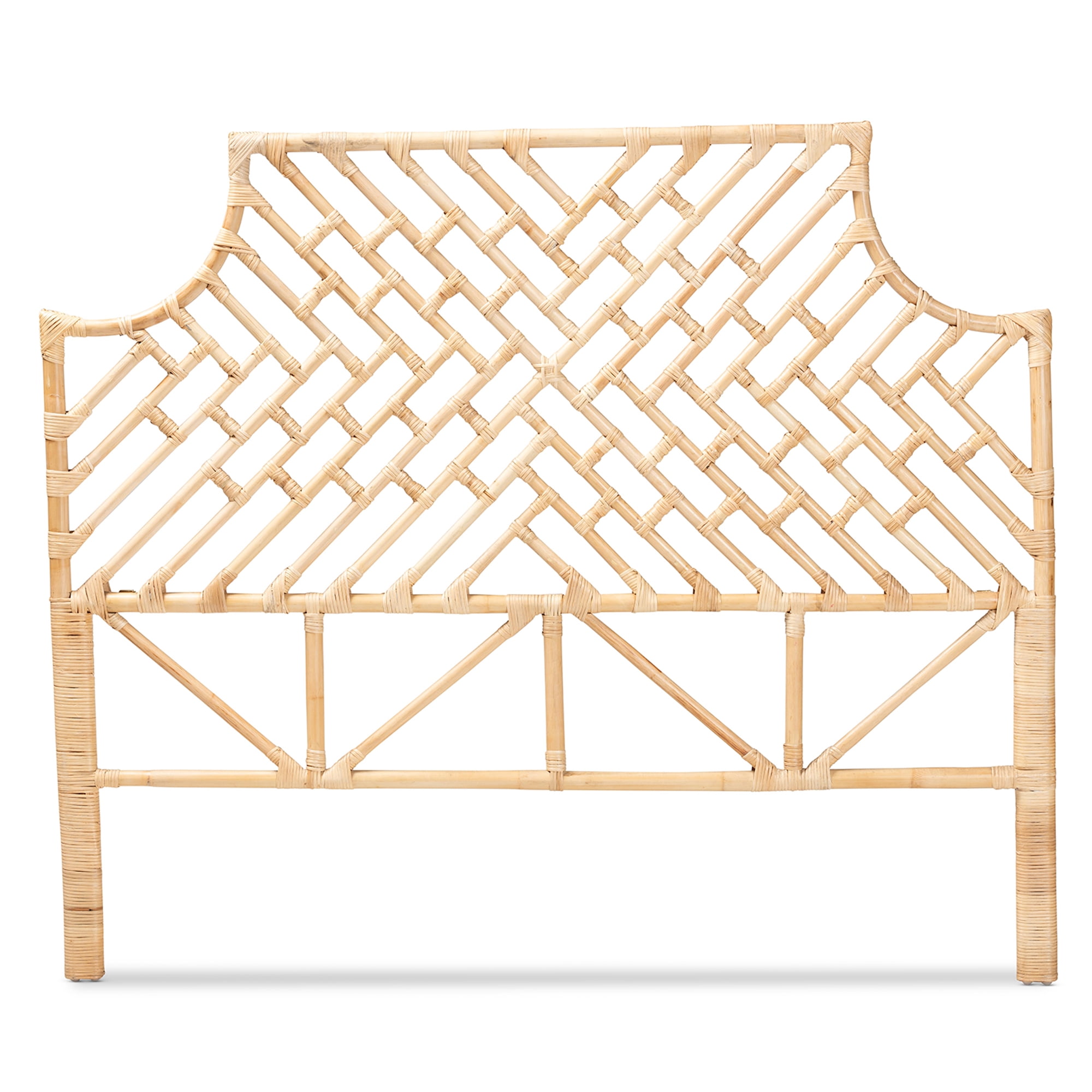 bali & pari Jayliah Rattan BOHO Headboard, Queen Size, Natural Brown