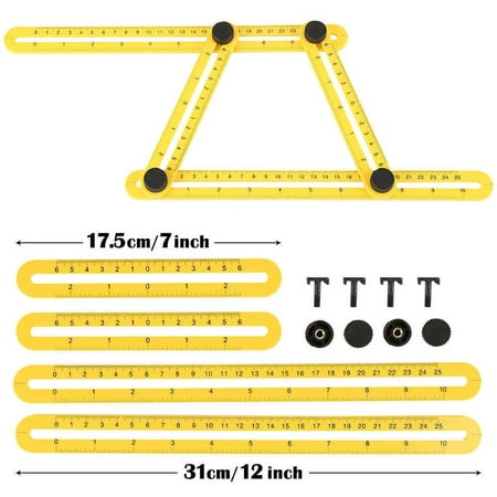 Multi-Angle Ruler Four-sided Multifuntional Folding Rule General Tools Angle-izer Template Tool